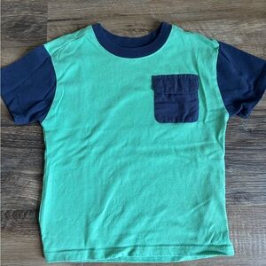 Vibrant Green and Navy Kids Tee
